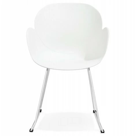 Paris Prix - Fauteuil Design "zia" 87cm Blanc 4 Paris Prix - Fauteuil Design "zia" 87cm Blanc – Image 2