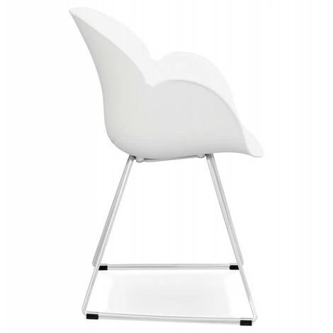 Paris Prix - Fauteuil Design "zia" 87cm Blanc 5 Paris Prix - Fauteuil Design "zia" 87cm Blanc – Image 3