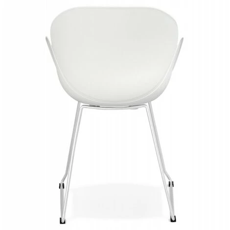 Paris Prix - Fauteuil Design "zia" 87cm Blanc 6 Paris Prix - Fauteuil Design "zia" 87cm Blanc – Image 4
