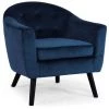 Paris Prix - Fauteuil Scandinave Velours "lopy" 79cm Bleu -Pas Cher Fauteuil Magasin 33653988 1