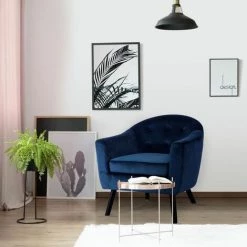 Paris Prix - Fauteuil Scandinave Velours "lopy" 79cm Bleu 11 Paris Prix - Fauteuil Scandinave Velours "lopy" 79cm Bleu -Pas Cher Fauteuil Magasin 33653988 5