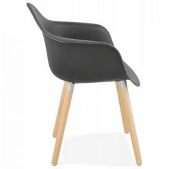 Paris Prix - Fauteuil Scandinave "anivia" 80cm Noir -Pas Cher Fauteuil Magasin 33653999 2
