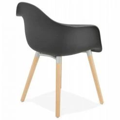 Paris Prix - Fauteuil Scandinave "anivia" 80cm Noir -Pas Cher Fauteuil Magasin 33653999 3