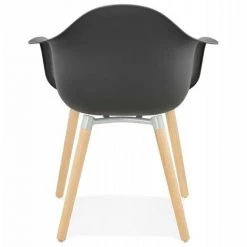 Paris Prix - Fauteuil Scandinave "anivia" 80cm Noir -Pas Cher Fauteuil Magasin 33653999 4
