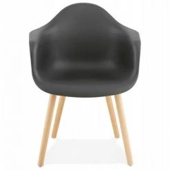 Paris Prix - Fauteuil Scandinave "anivia" 80cm Noir -Pas Cher Fauteuil Magasin 33653999 5