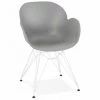Paris Prix - Fauteuil Design "calypso" 85cm Gris