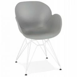 Paris Prix - Fauteuil Design "calypso" 85cm Gris