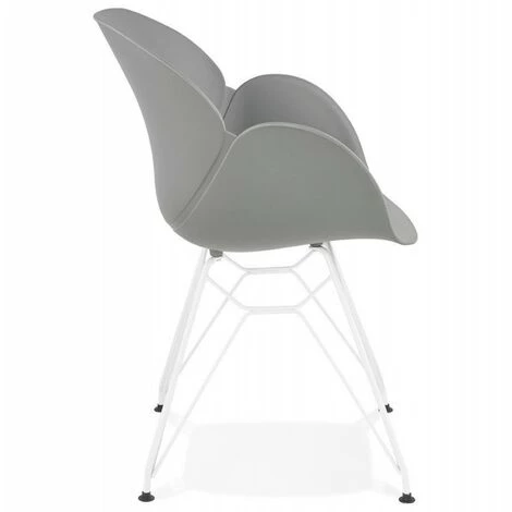 Paris Prix - Fauteuil Design "calypso" 85cm Gris 4 Paris Prix - Fauteuil Design "calypso" 85cm Gris – Image 2