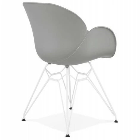 Paris Prix - Fauteuil Design "calypso" 85cm Gris 5 Paris Prix - Fauteuil Design "calypso" 85cm Gris – Image 3