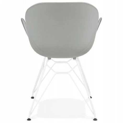 Paris Prix - Fauteuil Design "calypso" 85cm Gris 6 Paris Prix - Fauteuil Design "calypso" 85cm Gris – Image 4