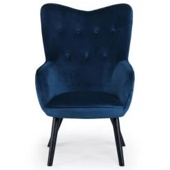 Paris Prix - Fauteuil Scandinave Velours "vianey" 67cm Bleu 7 Paris Prix - Fauteuil Scandinave Velours "vianey" 67cm Bleu -Pas Cher Fauteuil Magasin 33654627 2
