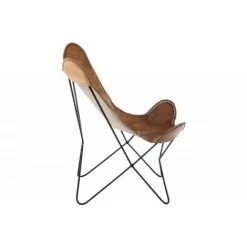 Paris Prix - Fauteuil Design En Cuir "papillon" 73cm Marron -Pas Cher Fauteuil Magasin 33657629 3