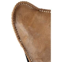 Paris Prix - Fauteuil Design En Cuir "papillon" 73cm Marron -Pas Cher Fauteuil Magasin 33657629 5