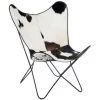 Paris Prix - Fauteuil Design Peau De Vache "papillon" 92cm Noir & Blanc -Pas Cher Fauteuil Magasin 33657900 1