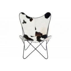Paris Prix - Fauteuil Design Peau De Vache "papillon" 92cm Noir & Blanc -Pas Cher Fauteuil Magasin 33657900 3