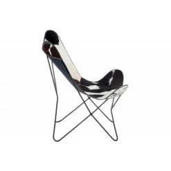 Paris Prix - Fauteuil Design Peau De Vache "papillon" 92cm Noir & Blanc -Pas Cher Fauteuil Magasin 33657900 4
