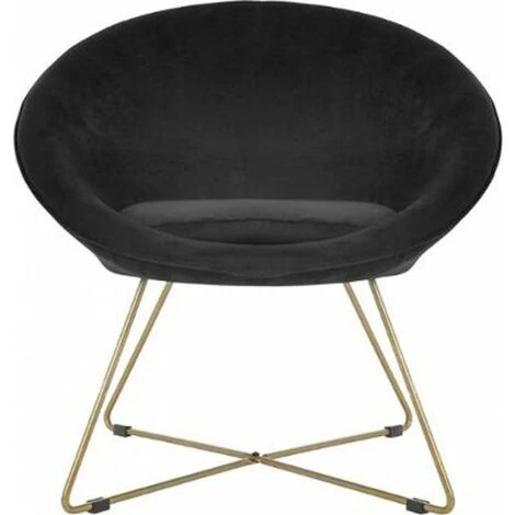 ATMOSPHERA, CRATEUR D'INTRIEUR Fauteuil Design En Velours "Gold Evan" 69cm Noir 4 ATMOSPHERA, CRATEUR D'INTRIEUR Fauteuil Design En Velours "Gold Evan" 69cm Noir – Image 2