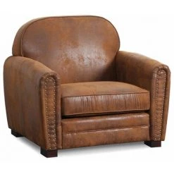 Paris Prix - Fauteuil Club Vintage "balista" 90cm Marron
