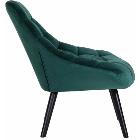 Paris Prix - Fauteuil Scandinave En Velours "johan" 102cm Vert 5 Paris Prix - Fauteuil Scandinave En Velours "johan" 102cm Vert – Image 3