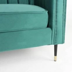 Paris Prix - Fauteuil Design En Velours "goya" 76cm Vert -Pas Cher Fauteuil Magasin 33663830 3
