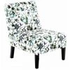 Paris Prix - Fauteuil Design Imprimé "indira" 84cm Beige & Vert