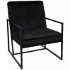 ATMOSPHERA, CRŽATEUR D'INTŽRIEUR Fauteuil Design En Velours "Contemp" 83cm Noir