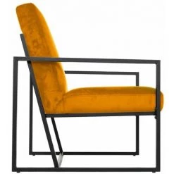 ATMOSPHERA, CRATEUR D'INTRIEUR Fauteuil Design En Velours "Contemp" 83cm Ocre -Pas Cher Fauteuil Magasin 33673533 3