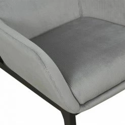 Paris Prix - Fauteuil Velours Côtelé Design "roma" 96cm Gris -Pas Cher Fauteuil Magasin 33674598 5
