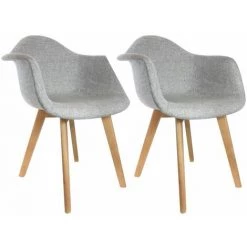 Paris Prix - Lot De 2 Fauteuils Scandinave "zazu" 83cm Gris