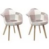 Paris Prix - Lot De 2 Fauteuils Patchwork "style" 86cm Rose -Pas Cher Fauteuil Magasin 33681320 1