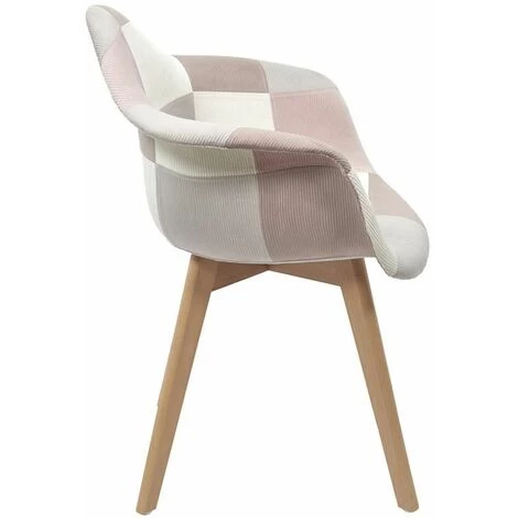 Paris Prix - Lot De 2 Fauteuils Patchwork "style" 86cm Rose 5 Paris Prix - Lot De 2 Fauteuils Patchwork "style" 86cm Rose – Image 3