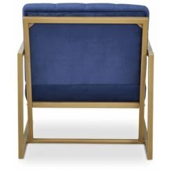 Paris Prix - Fauteuil Design En Velours "waca" 75cm Bleu -Pas Cher Fauteuil Magasin 33707477 4