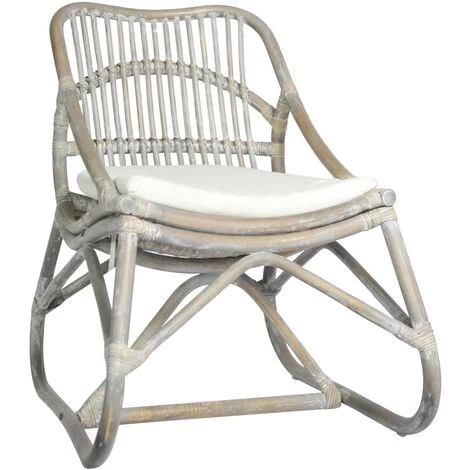 Chaise En Rotin Lin Gris VidaXL 3 Chaise En Rotin Lin Gris VidaXL