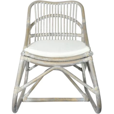 Chaise En Rotin Lin Gris VidaXL 4 Chaise En Rotin Lin Gris VidaXL – Image 2