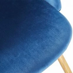 EGGREE Chaise En Tissu Velours Retro Bleu,Fauteuil Salle A Manger-Scandinave-Pieds En Metal Decor Bois -Pas Cher Fauteuil Magasin 33859734 4