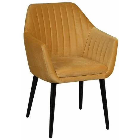 ALTOBUY HETA - Lot De 2 Fauteuils Jaunes Piètement Noir - Jaune 4 ALTOBUY HETA - Lot De 2 Fauteuils Jaunes Piètement Noir - Jaune – Image 2