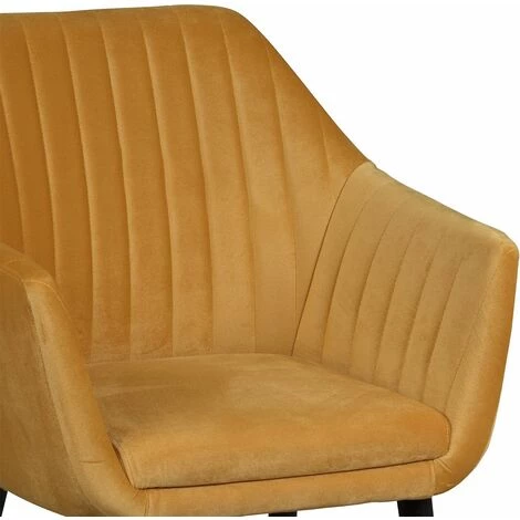 ALTOBUY HETA - Lot De 2 Fauteuils Jaunes Piètement Noir - Jaune 5 ALTOBUY HETA - Lot De 2 Fauteuils Jaunes Piètement Noir - Jaune – Image 3