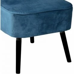 ALTOBUY MATILA - Fauteuil Bleu Canard Piètement Laqué Noir - Bleu -Pas Cher Fauteuil Magasin 33914746 3