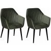 ALTOBUY HETA - Lot De 2 Fauteuils Verts Piètement Noir - Vert