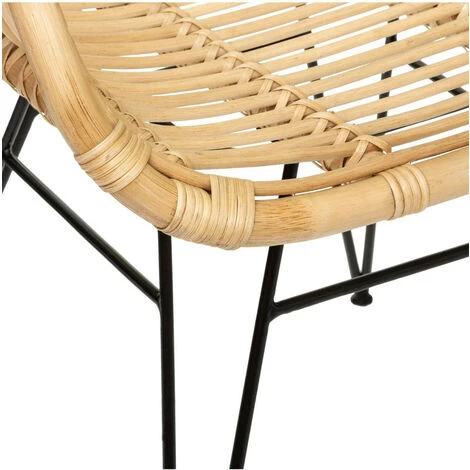 Atmosphera - Fauteuil En Rotin Et Métal H 85.5 Cm - Naturel 4 Atmosphera - Fauteuil En Rotin Et Métal H 85.5 Cm - Naturel – Image 2
