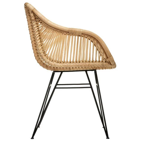 Atmosphera - Fauteuil En Rotin Et Métal H 85.5 Cm - Naturel 5 Atmosphera - Fauteuil En Rotin Et Métal H 85.5 Cm - Naturel – Image 3