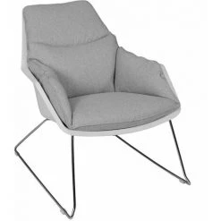 ALTOBUY LOUNGE - Fauteuil Incliné Gris Coque Blanche - Gris