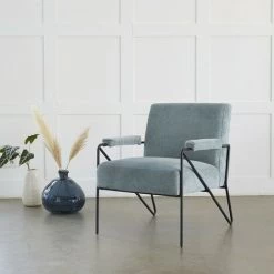 BOIS DESSUS BOIS DESSOUS Fauteuil Velours Côtelé Bleu - Bleu