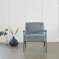 BOIS DESSUS BOIS DESSOUS Fauteuil Velours Côtelé Bleu - Bleu -Pas Cher Fauteuil Magasin 33997856 3