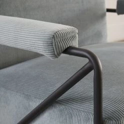 BOIS DESSUS BOIS DESSOUS Fauteuil Velours Côtelé Bleu - Bleu -Pas Cher Fauteuil Magasin 33997856 5