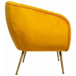 ATMOSPHERA, CRŽATEUR D'INTŽRIEUR Fauteuil Design En Velours "Solaro" 78cm Jaune -Pas Cher Fauteuil Magasin 34055828 2