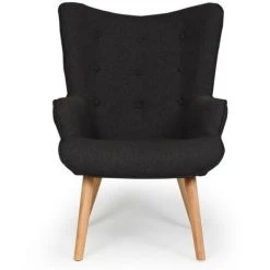 Paris Prix - Fauteuil & Pouf Scandinave "orle" 100cm Noir -Pas Cher Fauteuil Magasin 34210200 3