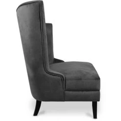 COTECOSY Fauteuil Karl Velours Noir - Noir -Pas Cher Fauteuil Magasin 34218524 3