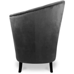 COTECOSY Fauteuil Karl Velours Noir - Noir -Pas Cher Fauteuil Magasin 34218524 4