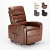 LE ROI DU RELAX Fauteuil Fauteuil électrique En Similicuir élévateur Inclinable équipé De Roues Elizabeth II | Couleur: Marron -Pas Cher Fauteuil Magasin 34685617 1